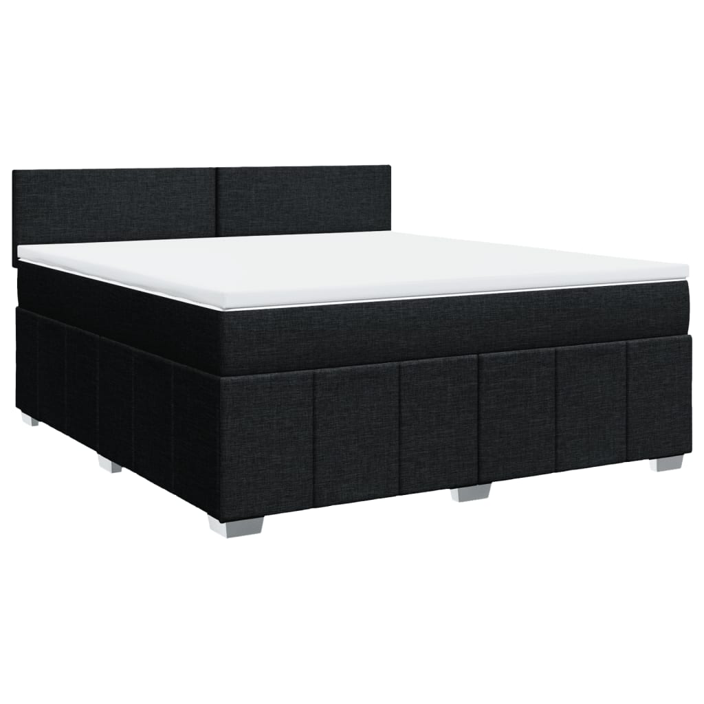 Boxspringbett mit Matratze Schwarz 180x200 cm Stoff