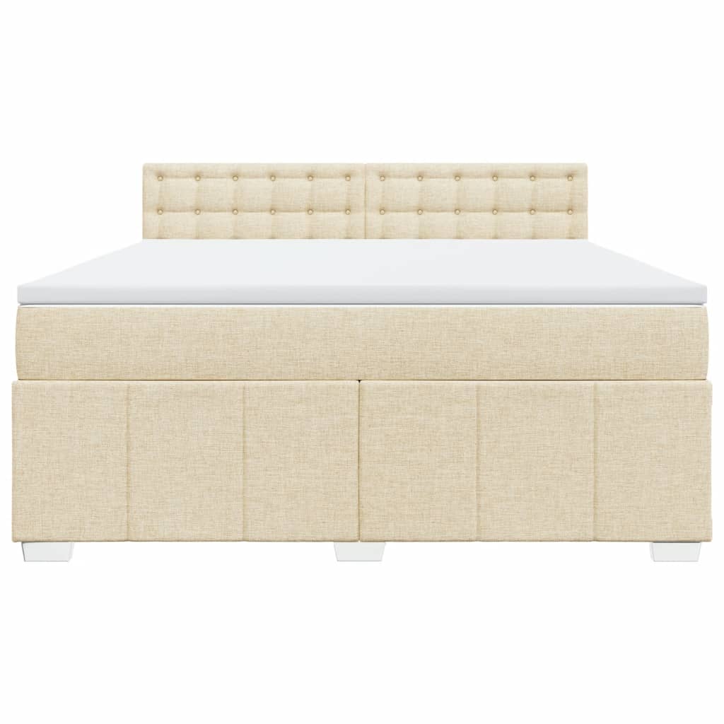 Boxspringbett mit Matratze Creme 180x200 cm Stoff