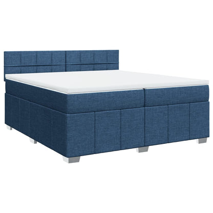 Boxspringbett mit Matratze Blau 200x200 cm Stoff