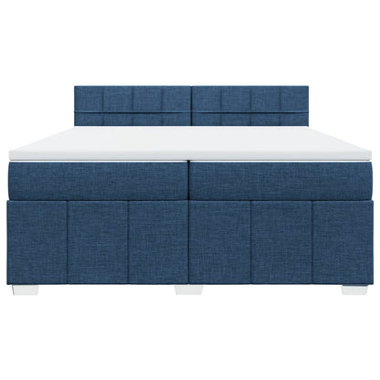 Boxspringbett mit Matratze Blau 200x200 cm Stoff