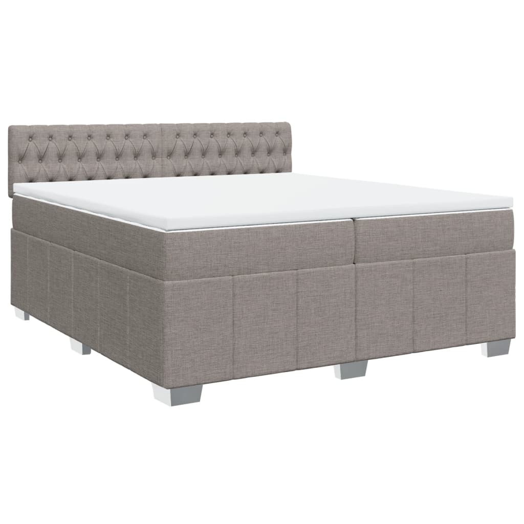 Boxspringbett mit Matratze Taupe 200x200 cm Stoff