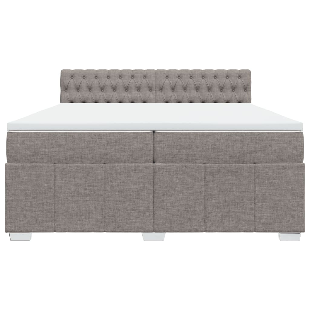 Boxspringbett mit Matratze Taupe 200x200 cm Stoff