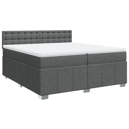 Boxspringbett mit Matratze Dunkelgrau 200x200 cm Stoff