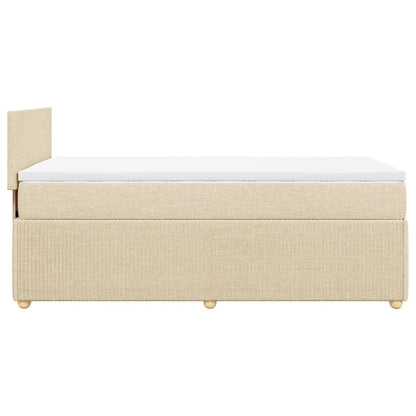 Boxspringbett mit Matratze Creme 90x200 cm Stoff