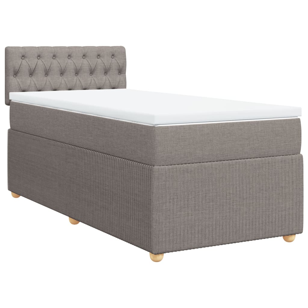 Boxspringbett mit Matratze Taupe 90x200 cm Stoff