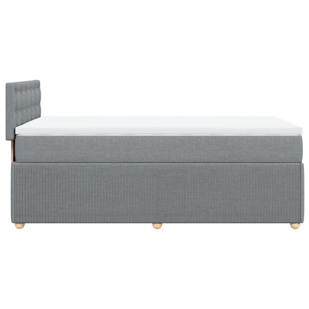 Boxspringbett mit Matratze Hellgrau 90x200 cm Stoff