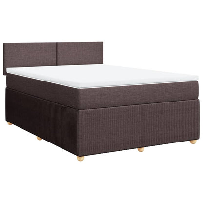 Boxspringbett mit Matratze Dunkelbraun 140x200 cm Stoff