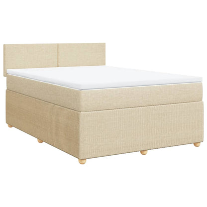 Boxspringbett mit Matratze Creme 140x200 cm Stoff