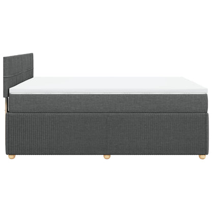 Boxspringbett mit Matratze Dunkelgrau 140x200 cm Stoff