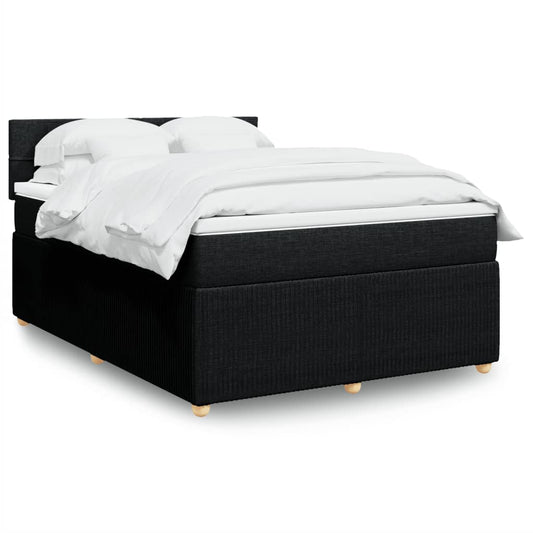 Boxspringbett mit Matratze Schwarz 140x200 cm Stoff