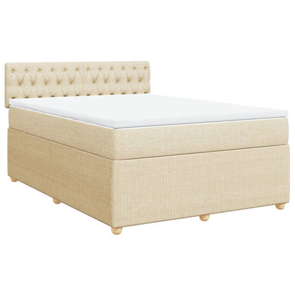 Boxspringbett mit Matratze Creme 140x200 cm Stoff