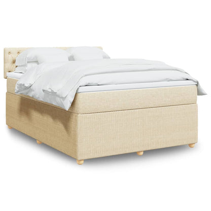 Boxspringbett mit Matratze Creme 140x200 cm Stoff