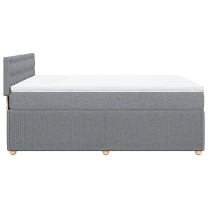 Boxspringbett mit Matratze Hellgrau 140x200 cm Stoff