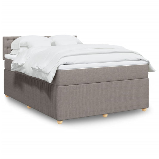 Boxspringbett mit Matratze Taupe 140x200 cm Stoff