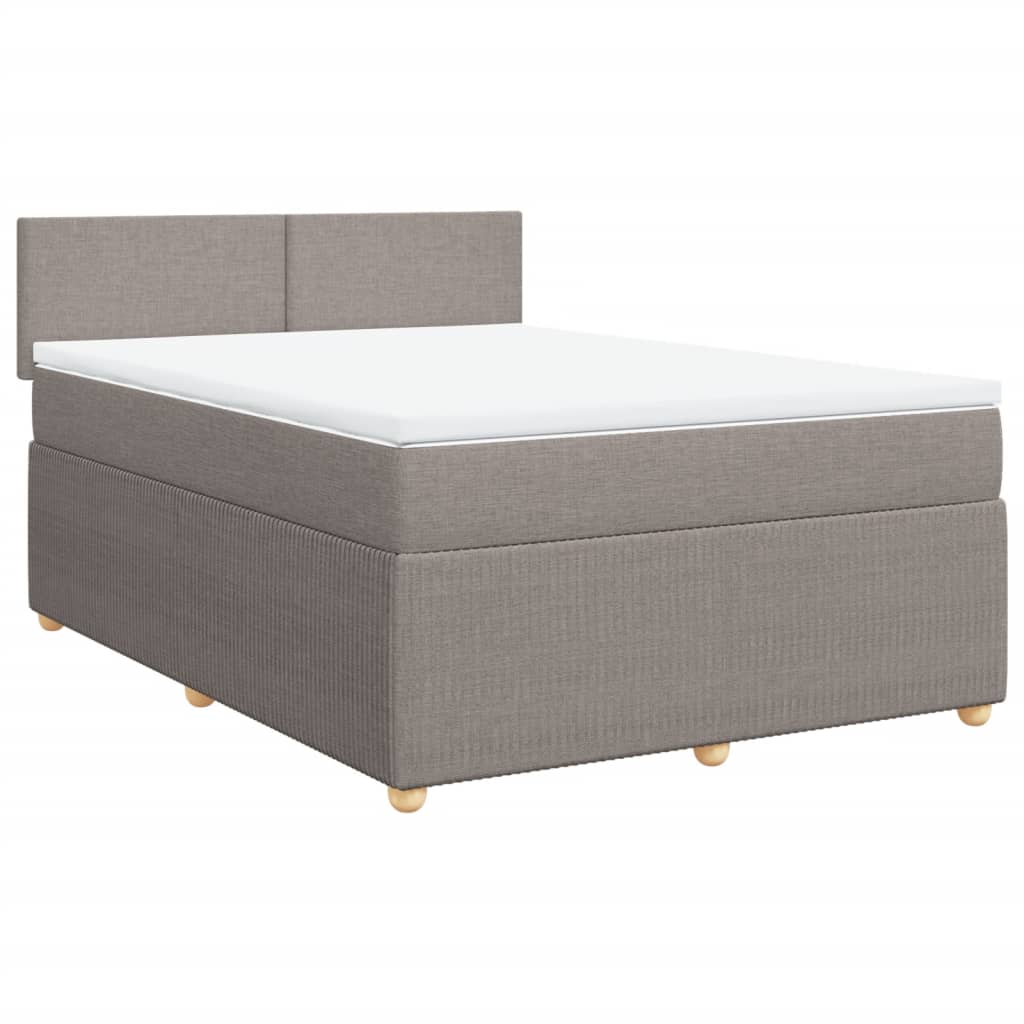 Boxspringbett mit Matratze Taupe 160x200 cm Stoff