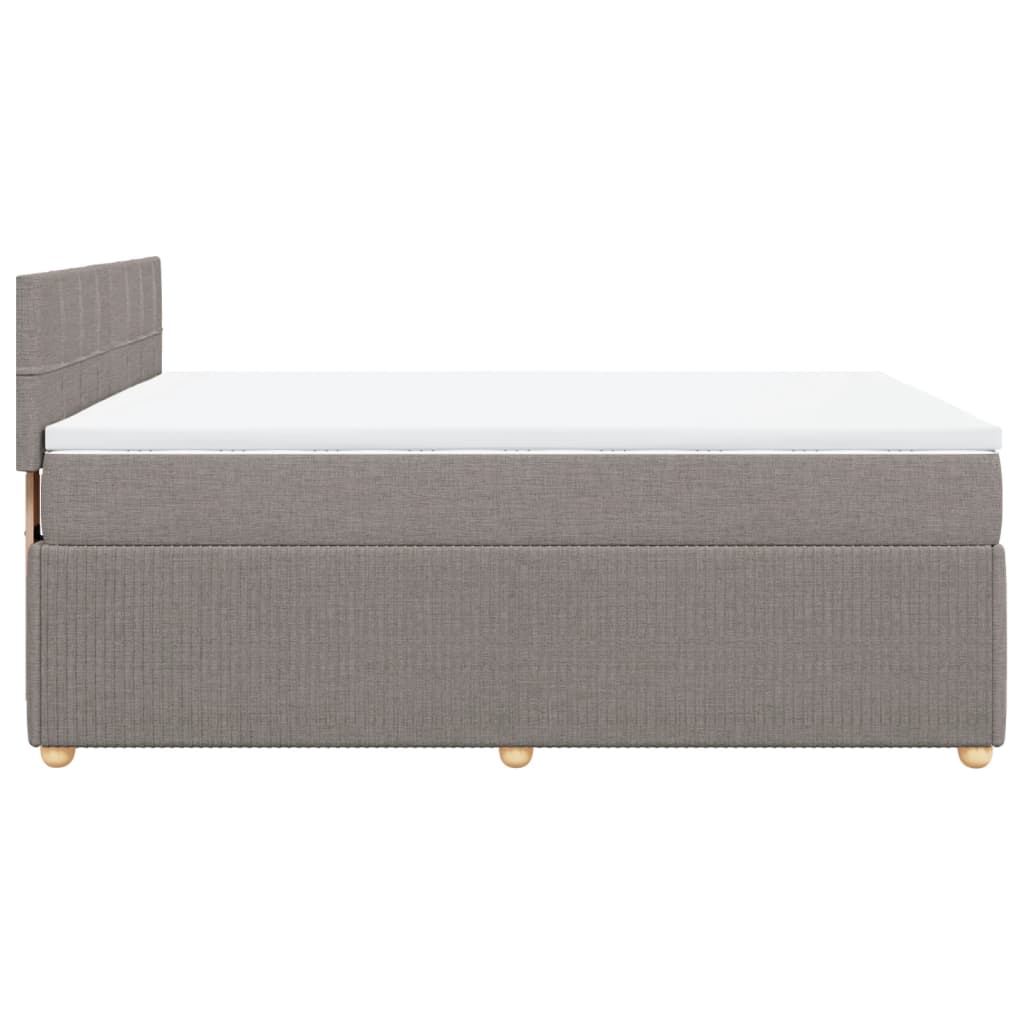 Boxspringbett mit Matratze Taupe 160x200 cm Stoff