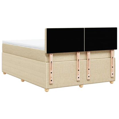 Boxspringbett mit Matratze Creme 160x200 cm Stoff