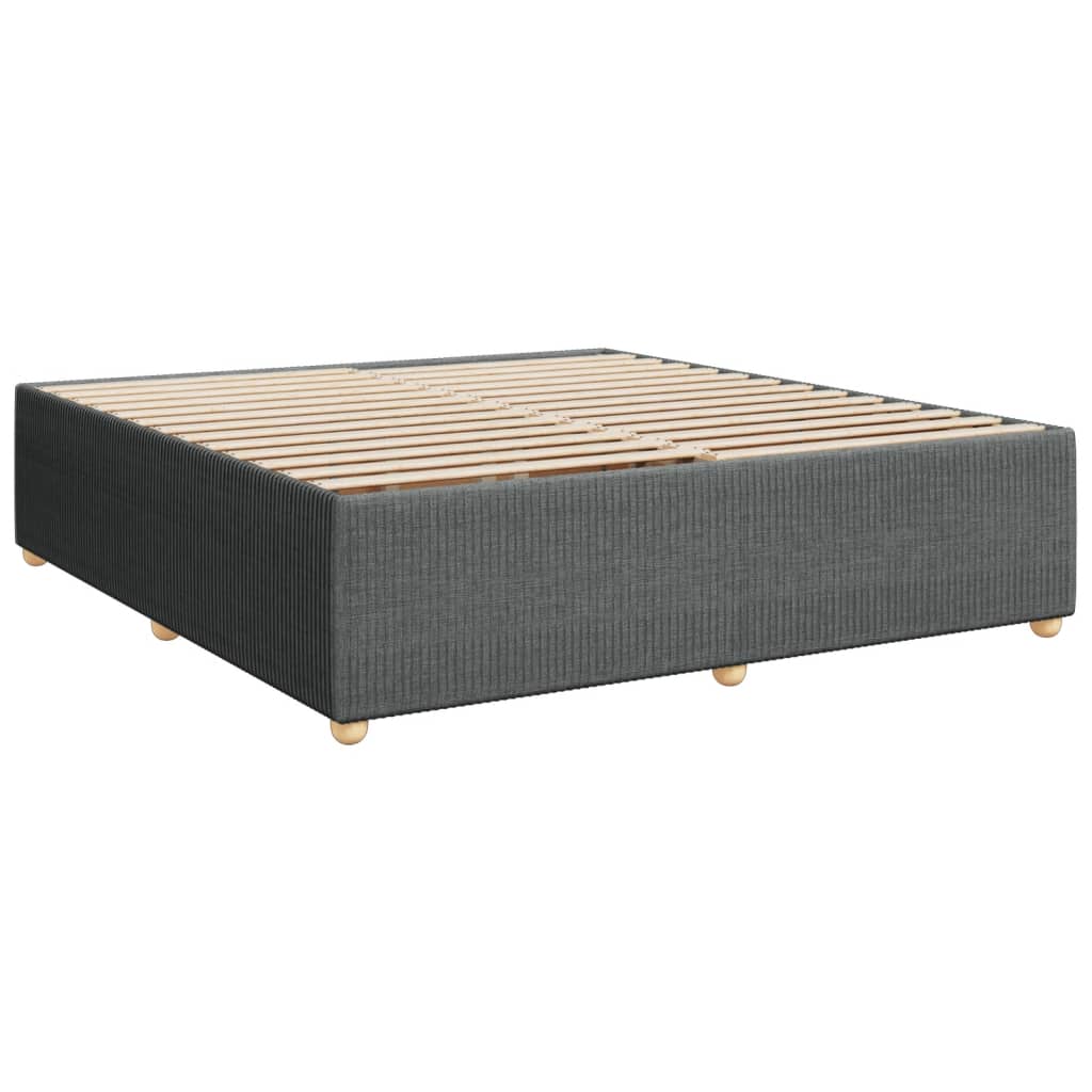 Boxspringbett mit Matratze Dunkelgrau 180x200 cm Stoff