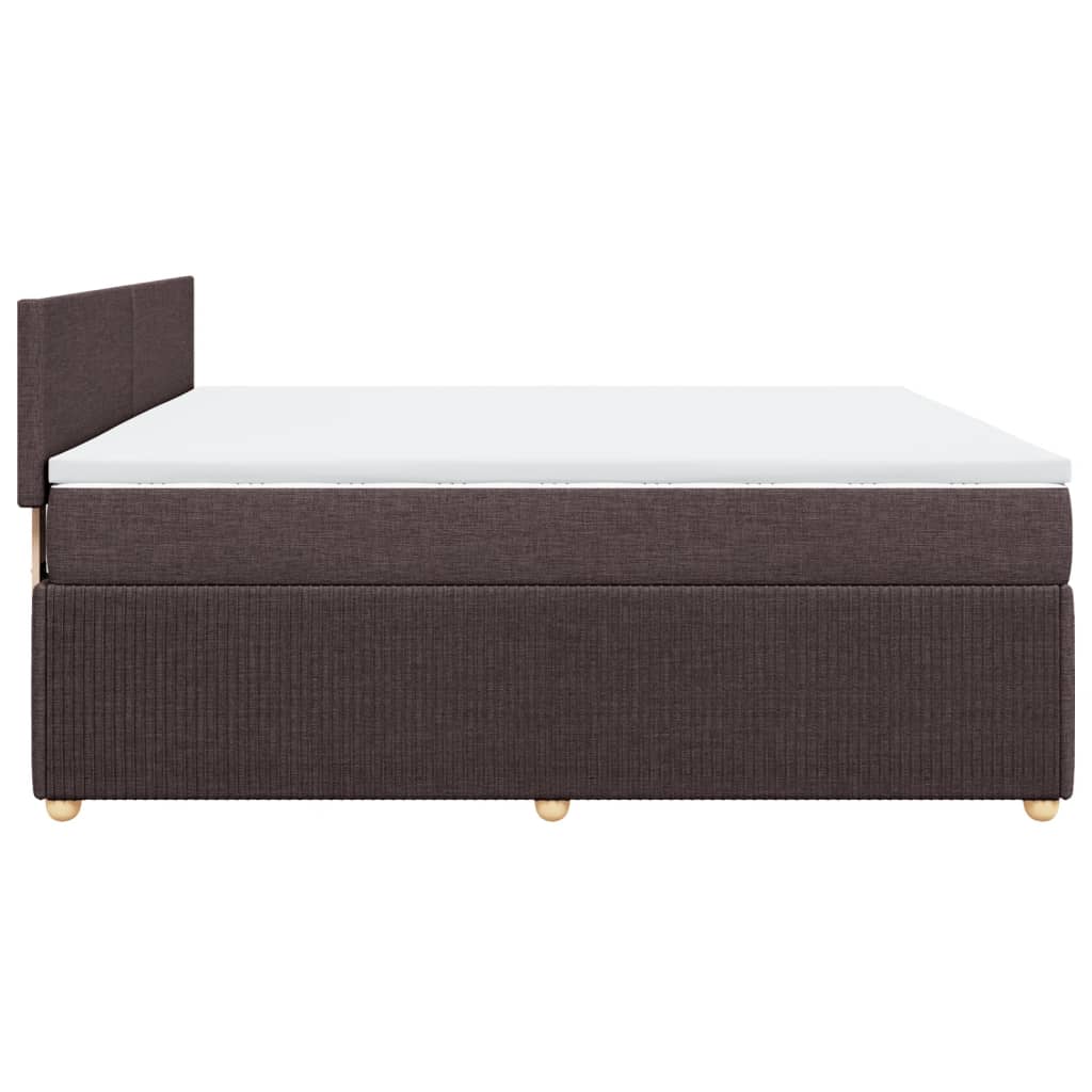 Boxspringbett mit Matratze Dunkelbraun 180x200 cm Stoff