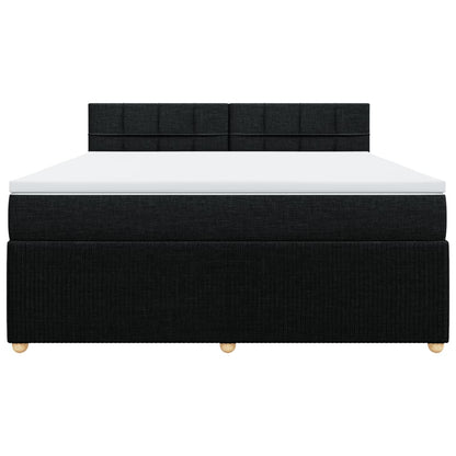 Boxspringbett mit Matratze Schwarz 180x200 cm Stoff