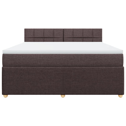 Boxspringbett mit Matratze Dunkelbraun 180x200 cm Stoff