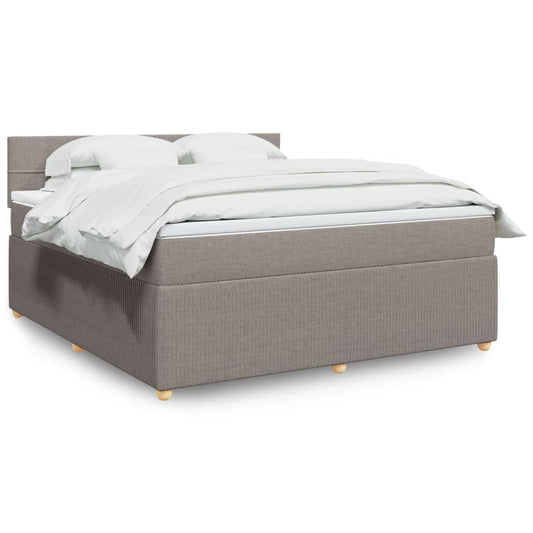 Boxspringbett mit Matratze Taupe 180x200 cm Stoff