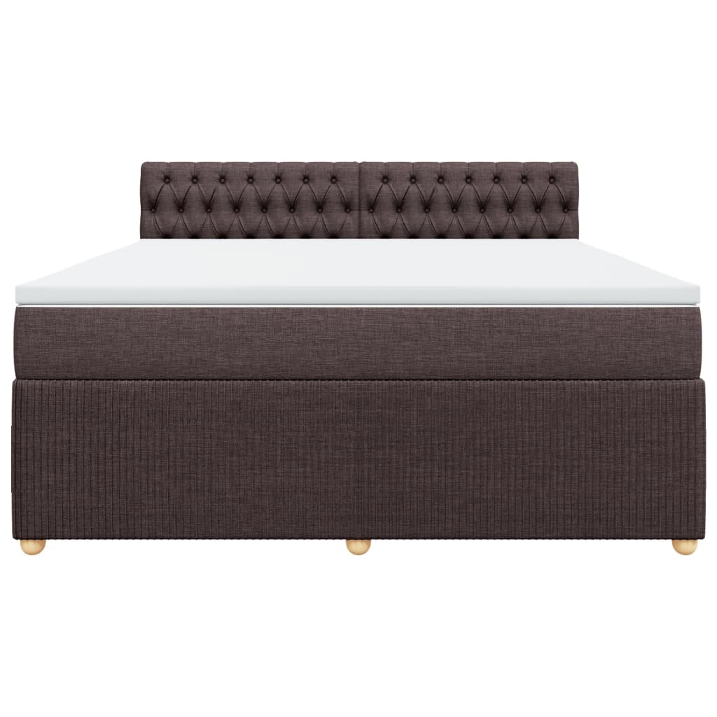 Boxspringbett mit Matratze Dunkelbraun 180x200 cm Stoff