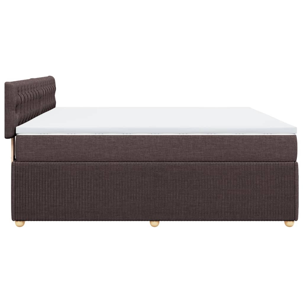 Boxspringbett mit Matratze Dunkelbraun 180x200 cm Stoff