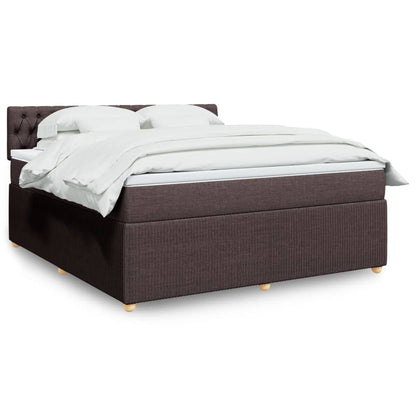 Boxspringbett mit Matratze Dunkelbraun 180x200 cm Stoff