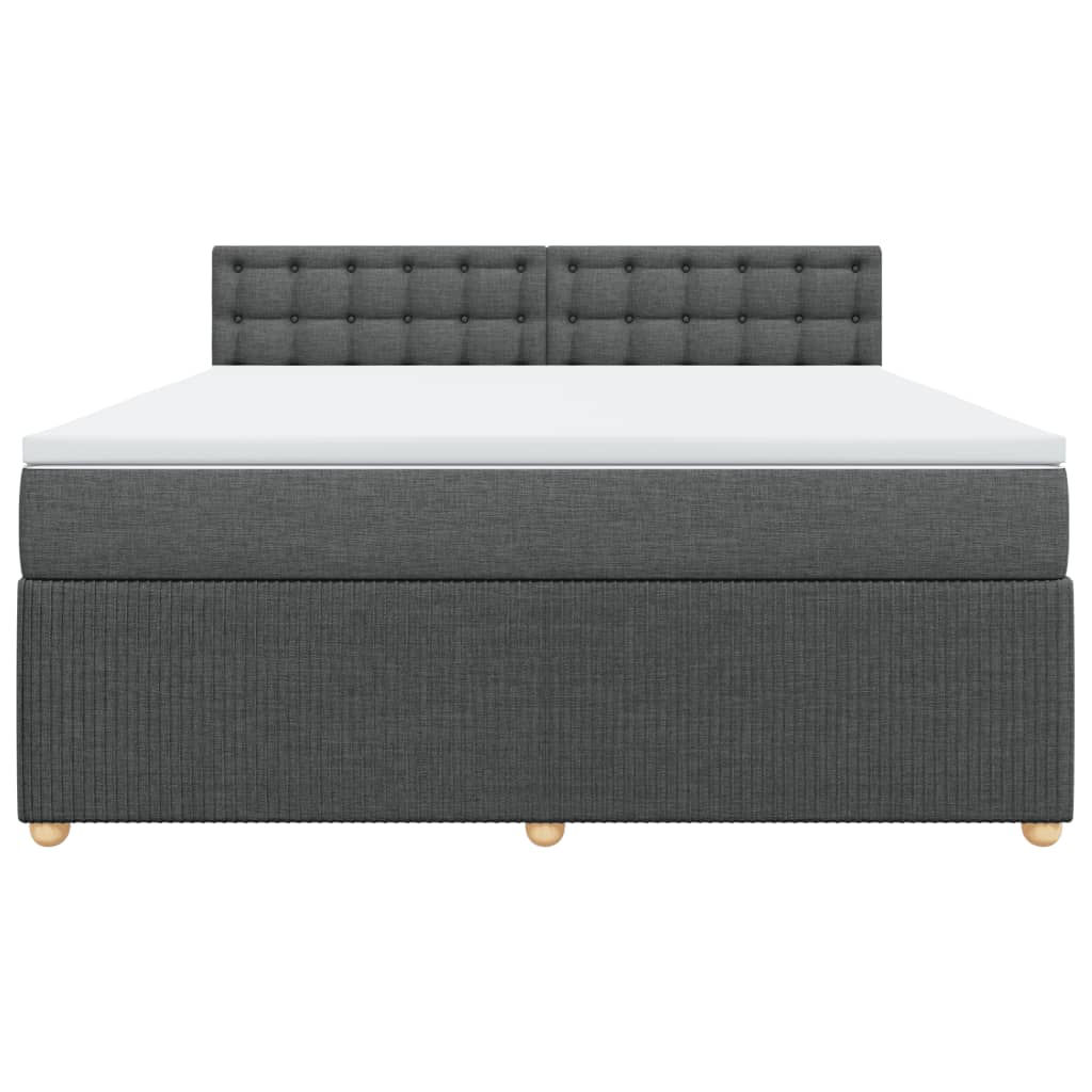 Boxspringbett mit Matratze Dunkelgrau 180x200 cm Stoff