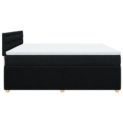 Boxspringbett mit Matratze Schwarz 180x200 cm Stoff