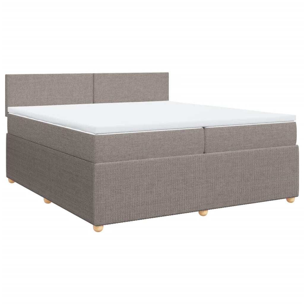 Boxspringbett mit Matratze Taupe 200x200 cm Stoff