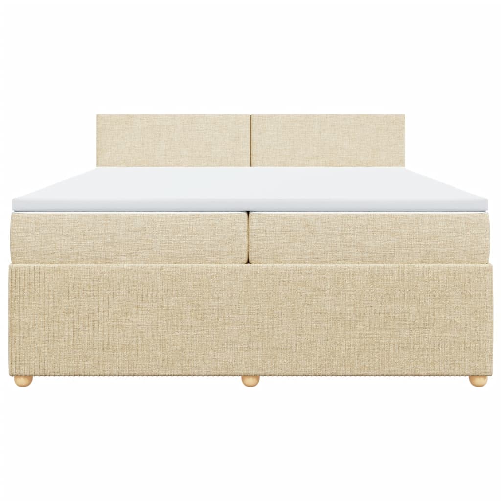 Boxspringbett mit Matratze Creme 200x200 cm Stoff