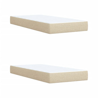 Boxspringbett mit Matratze Creme 200x200 cm Stoff