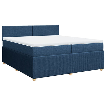 Boxspringbett mit Matratze Blau 200x200 cm Stoff