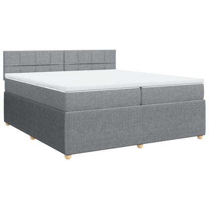 Boxspringbett mit Matratze Hellgrau 200x200 cm Stoff