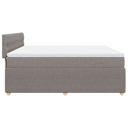 Boxspringbett mit Matratze Taupe 200x200 cm Stoff