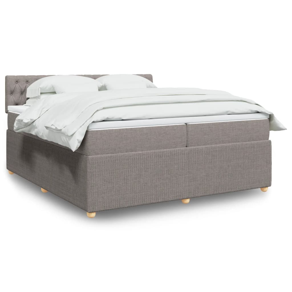 Boxspringbett mit Matratze Taupe 200x200 cm Stoff