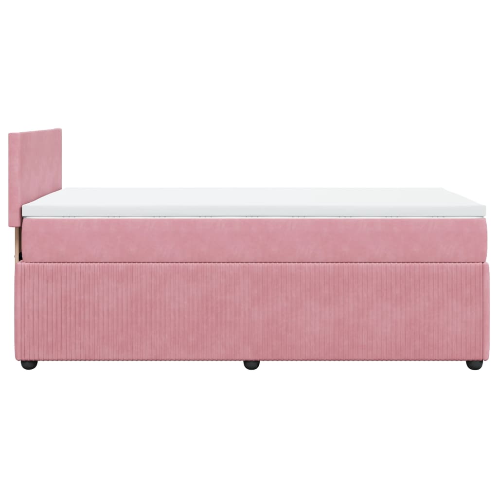 Boxspringbett mit Matratze Rosa 90x200 cm Samt