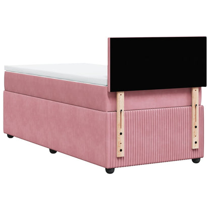 Boxspringbett mit Matratze Rosa 90x200 cm Samt