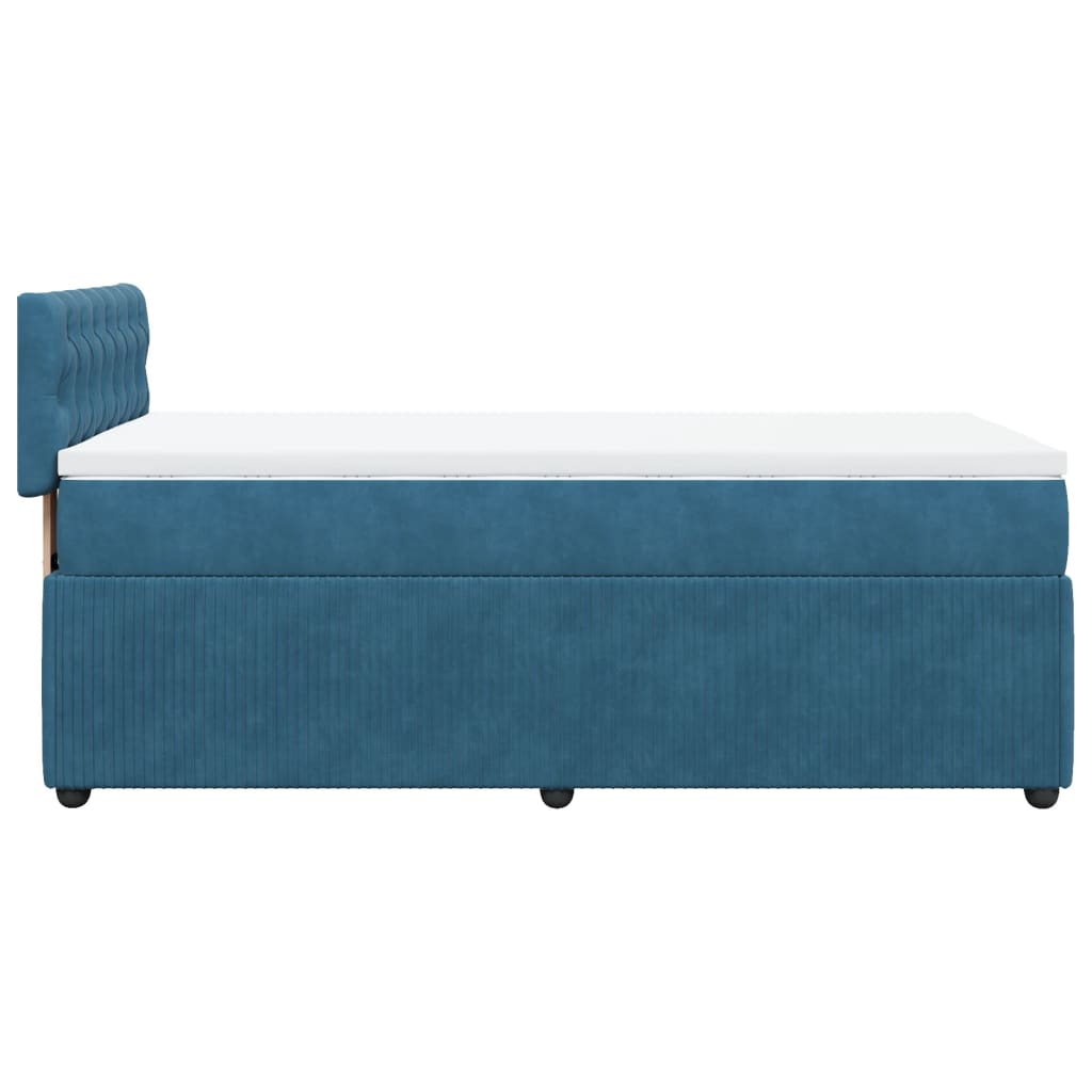 Boxspringbett mit Matratze Blau 90x200 cm Samt