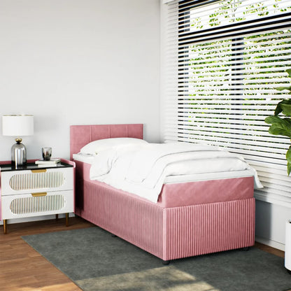 Boxspringbett mit Matratze Rosa 90x200 cm Samt