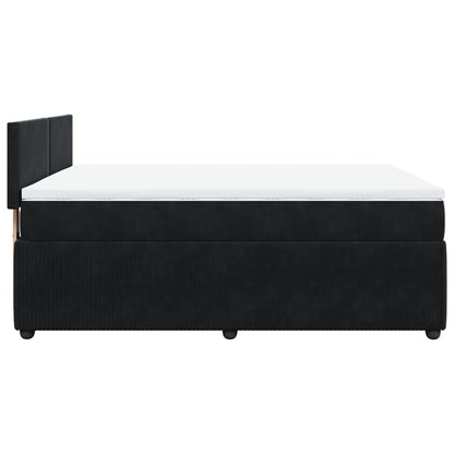 Boxspringbett mit Matratze Schwarz 140x200 cm Samt