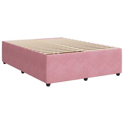 Boxspringbett mit Matratze Rosa 140x200 cm Samt