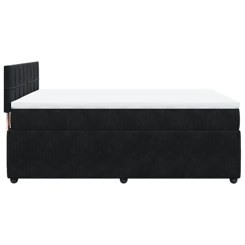 Boxspringbett mit Matratze Schwarz 160x200 cm Samt