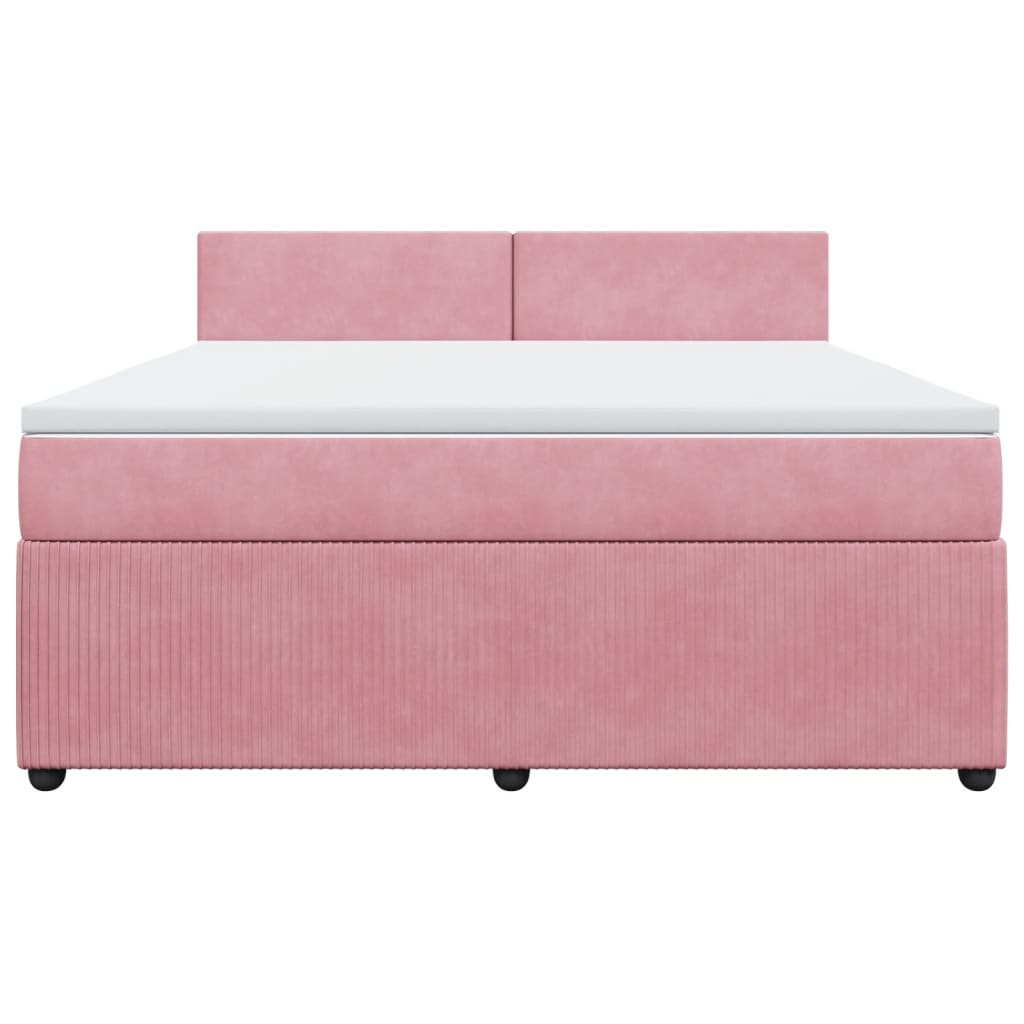 Boxspringbett mit Matratze Rosa 180x200 cm Samt