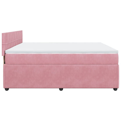 Boxspringbett mit Matratze Rosa 180x200 cm Samt