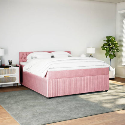 Boxspringbett mit Matratze Rosa 180x200 cm Samt