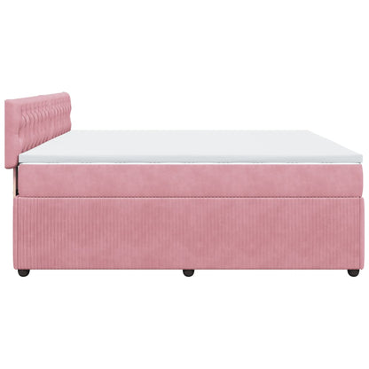 Boxspringbett mit Matratze Rosa 180x200 cm Samt