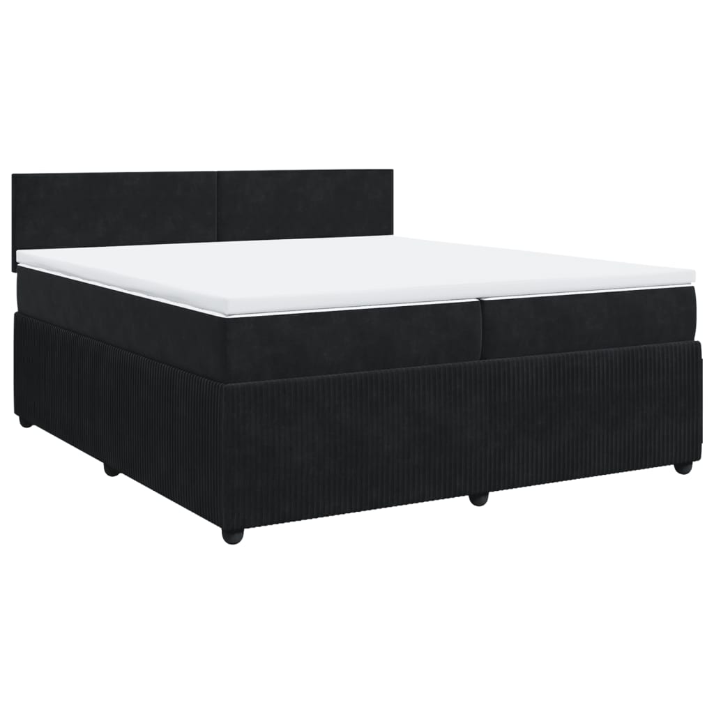 Boxspringbett mit Matratze Schwarz 200x200 cm Samt